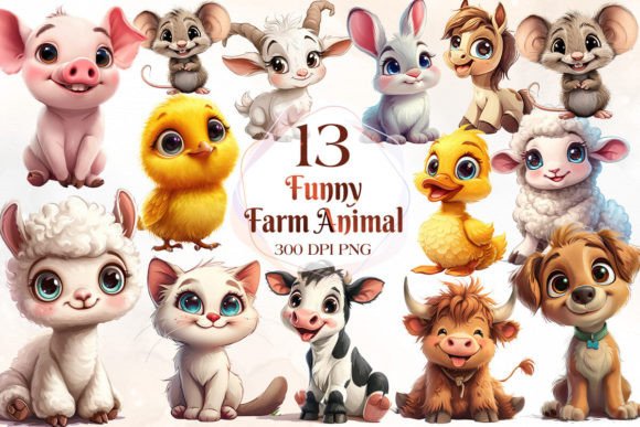 Download Funny Farm Animal Sublimation Clipart - Fun Collection