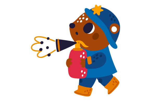 Download Cute Bear with Fire Extinguisher. Funny - Fun Collection