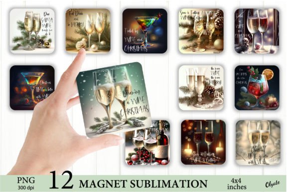 Download Wine Christmas Bundle PNG. Square Magnet - Christmas bundle png Collection