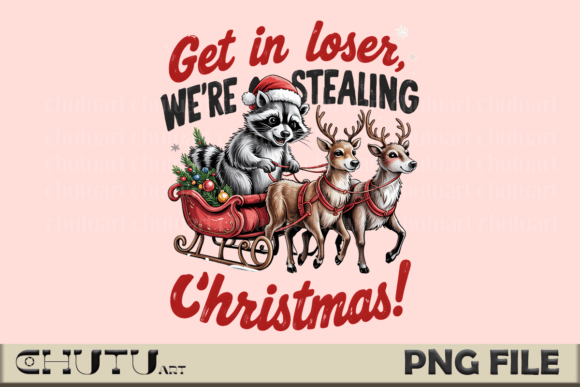 Download Raccoon Sleigh PNG - Funny Xmas Art - Fun Collection