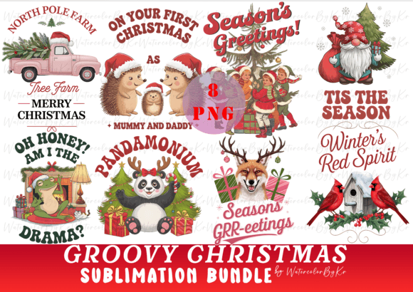 Download Retro Christmas Bundle PNG Clipart - Christmas bundle png Collection