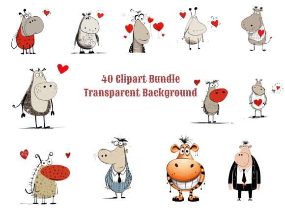 Download Funny Hippo Cartoon Clipart Bundle PNG - Fun Collection