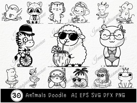 Download Animal Doodle Svg Funny Animals - Fun Collection