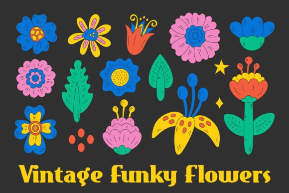 Download Vintage Funky Flowers Summer PNG Clipart - Fun Collection