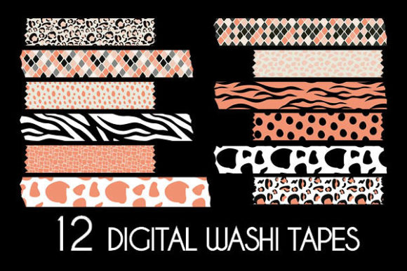 Download Orange Animal Prints Washi Tapes Pattern - Premium Resources