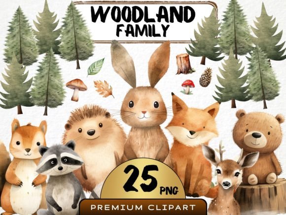 Download Cute Woodland Animal Clipart PNG Bundle - Woodland animal clipart Collection