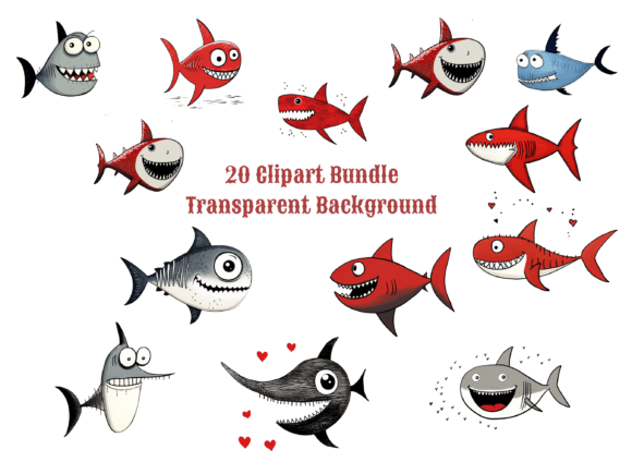 Download Funny Shark Clipart Bundle - Fun Collection