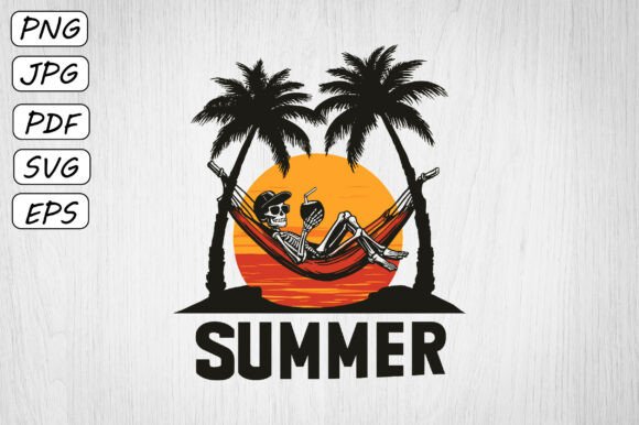 Download Funny Summer Skeleton Hammock Clipart - Fun Collection