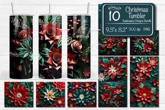 Download 3d Flower Tumbler Christmas Bundle PNG - Christmas bundle png Collection